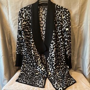 One A Leopard Patterned Knit Cardigan